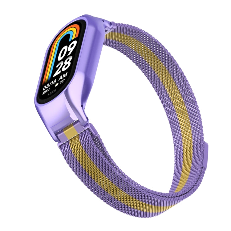 For Xiaomi Mi Band 8 Integrated Metal Case + Milanese Magnetic Watch Band