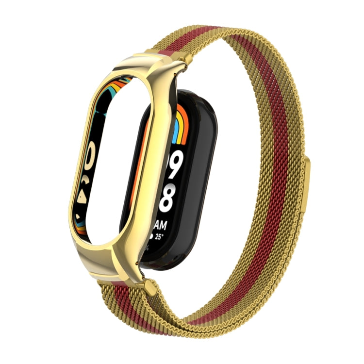 For Xiaomi Mi Band 8 Integrated Metal Case + Milanese Magnetic Watch Band