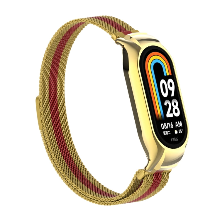 For Xiaomi Mi Band 8 Integrated Metal Case + Milanese Magnetic Watch Band