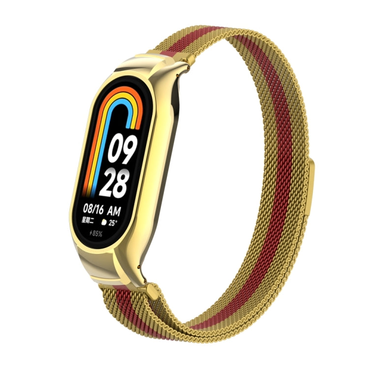 For Xiaomi Mi Band 8 Integrated Metal Case + Milanese Magnetic Watch Band