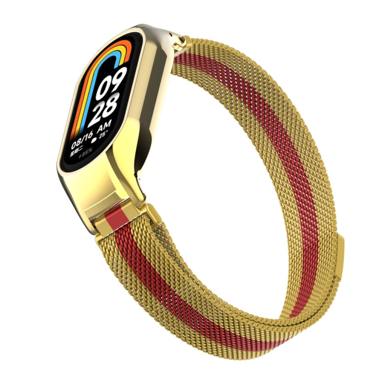 For Xiaomi Mi Band 8 Integrated Metal Case + Milanese Magnetic Watch Band