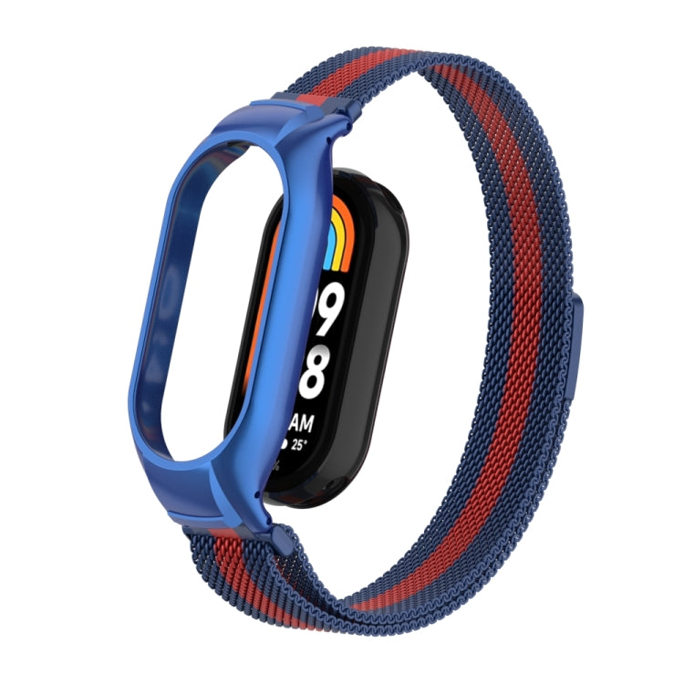 For Xiaomi Mi Band 8 Integrated Metal Case + Milanese Magnetic Watch Band
