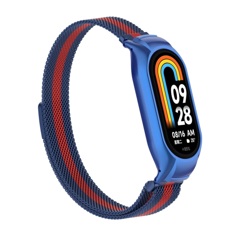 For Xiaomi Mi Band 8 Integrated Metal Case + Milanese Magnetic Watch Band