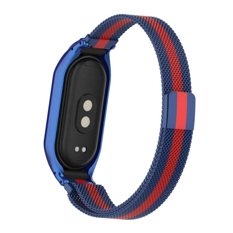 For Xiaomi Mi Band 8 Integrated Metal Case + Milanese Magnetic Watch Band