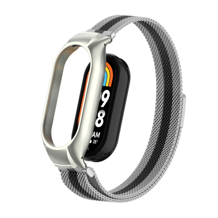 For Xiaomi Mi Band 8 Integrated Metal Case + Milanese Magnetic Watch Band