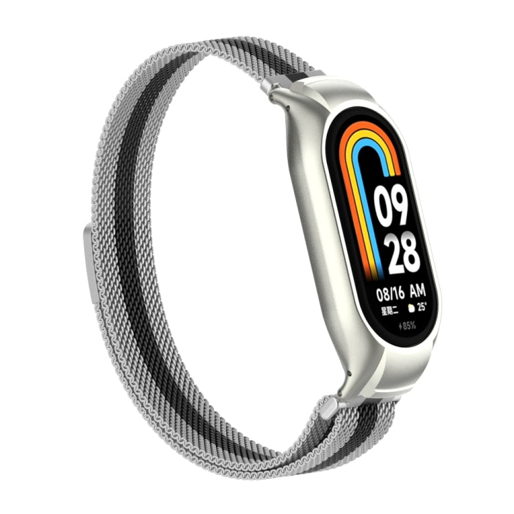 For Xiaomi Mi Band 8 Integrated Metal Case + Milanese Magnetic Watch Band
