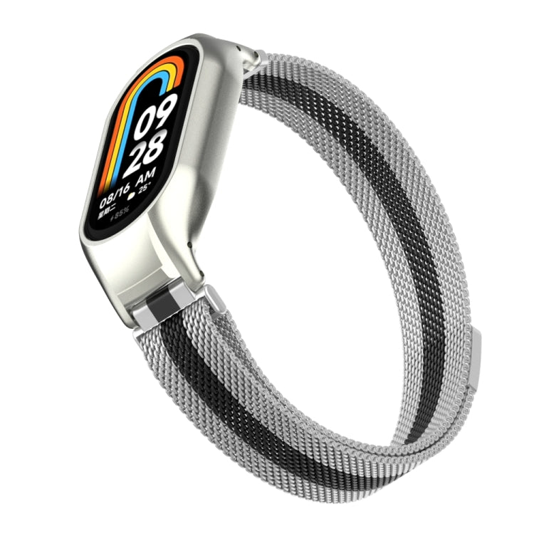 For Xiaomi Mi Band 8 Integrated Metal Case + Milanese Magnetic Watch Band