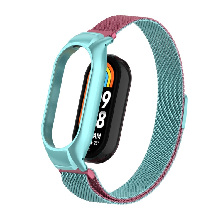 For Xiaomi Mi Band 8 Integrated Metal Case + Milanese Magnetic Watch Band
