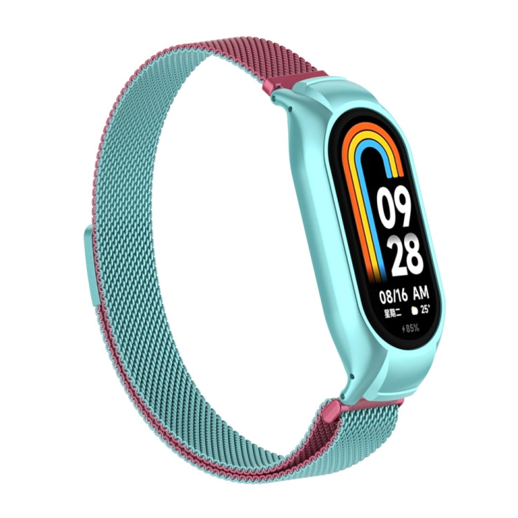 For Xiaomi Mi Band 8 Integrated Metal Case + Milanese Magnetic Watch Band