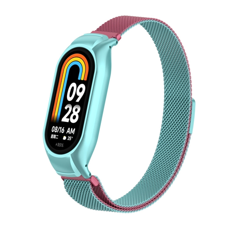 For Xiaomi Mi Band 8 Integrated Metal Case + Milanese Magnetic Watch Band