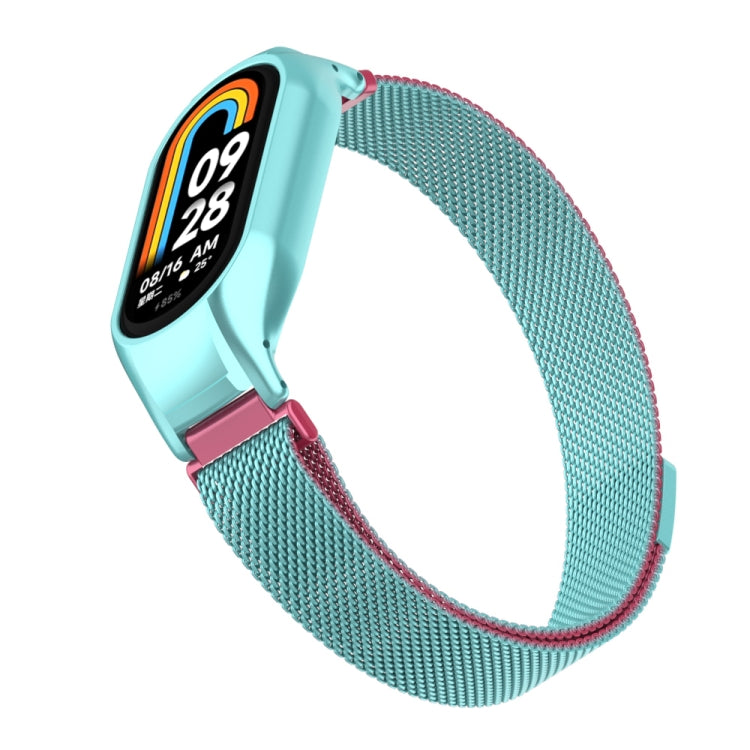 For Xiaomi Mi Band 8 Integrated Metal Case + Milanese Magnetic Watch Band