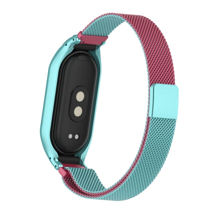 For Xiaomi Mi Band 8 Integrated Metal Case + Milanese Magnetic Watch Band