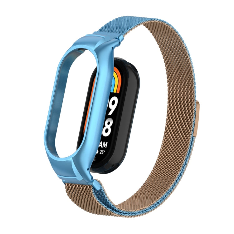 For Xiaomi Mi Band 8 Integrated Metal Case + Milanese Magnetic Watch Band
