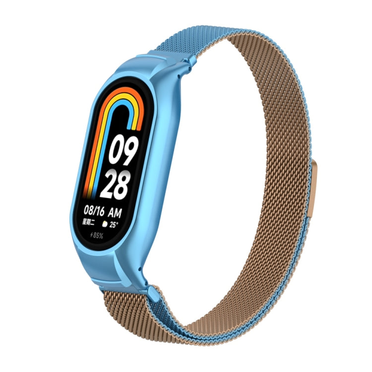For Xiaomi Mi Band 8 Integrated Metal Case + Milanese Magnetic Watch Band