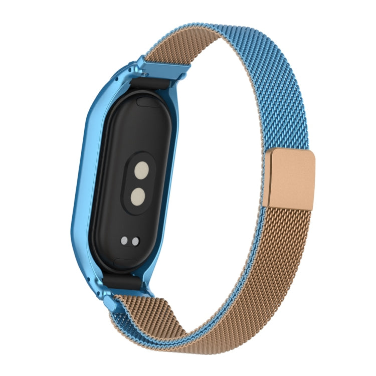 For Xiaomi Mi Band 8 Integrated Metal Case + Milanese Magnetic Watch Band