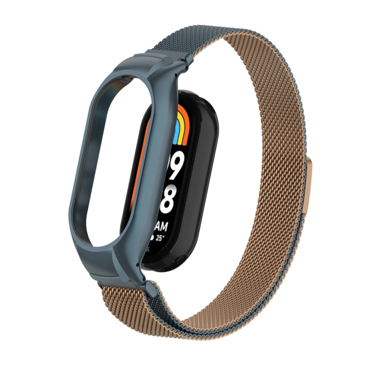 For Xiaomi Mi Band 8 Integrated Metal Case + Milanese Magnetic Watch Band