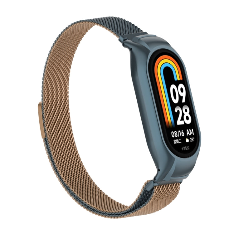 For Xiaomi Mi Band 8 Integrated Metal Case + Milanese Magnetic Watch Band