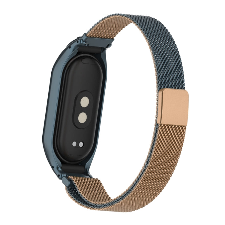 For Xiaomi Mi Band 8 Integrated Metal Case + Milanese Magnetic Watch Band