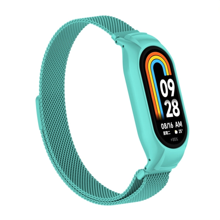 For Xiaomi Mi Band 8 Integrated Metal Case + Milanese Magnetic Watch Band
