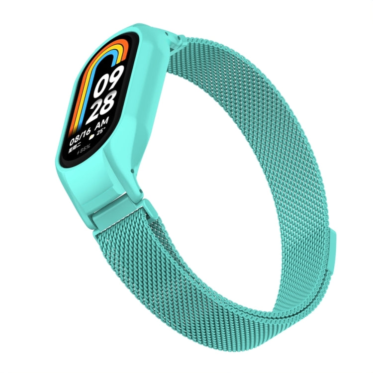 For Xiaomi Mi Band 8 Integrated Metal Case + Milanese Magnetic Watch Band