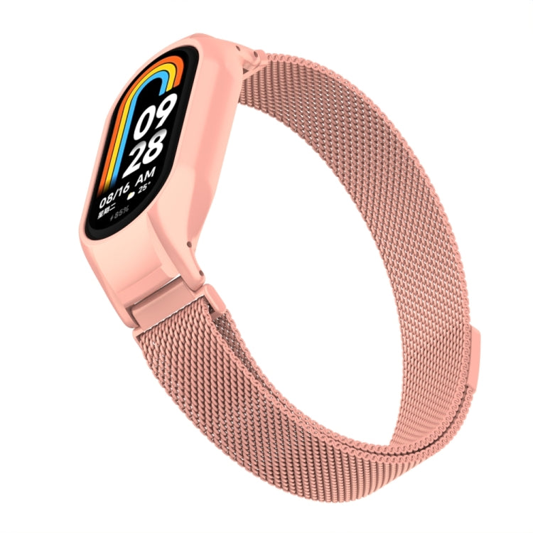 For Xiaomi Mi Band 8 Integrated Metal Case + Milanese Magnetic Watch Band