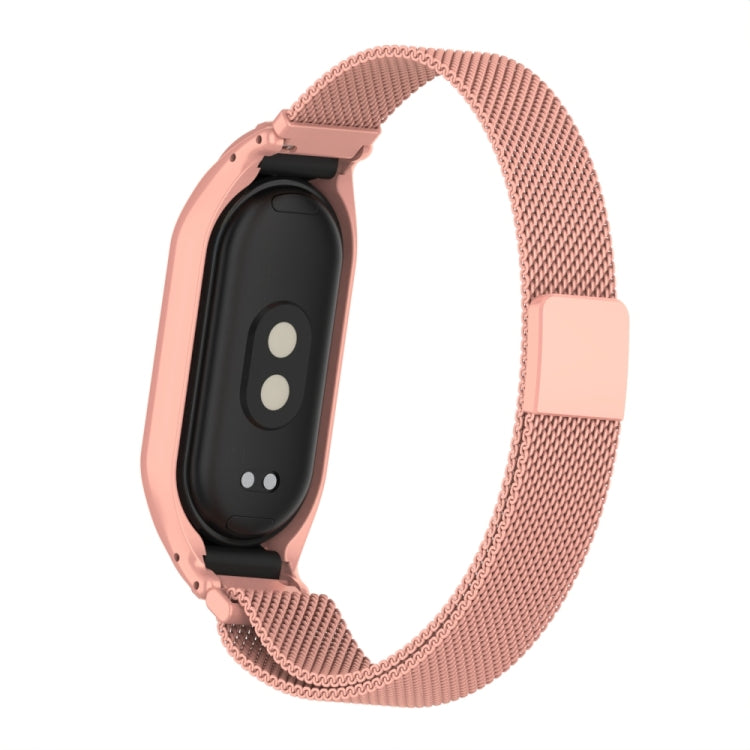 For Xiaomi Mi Band 8 Integrated Metal Case + Milanese Magnetic Watch Band