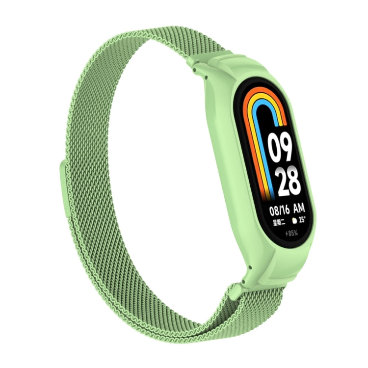 For Xiaomi Mi Band 8 Integrated Metal Case + Milanese Magnetic Watch Band