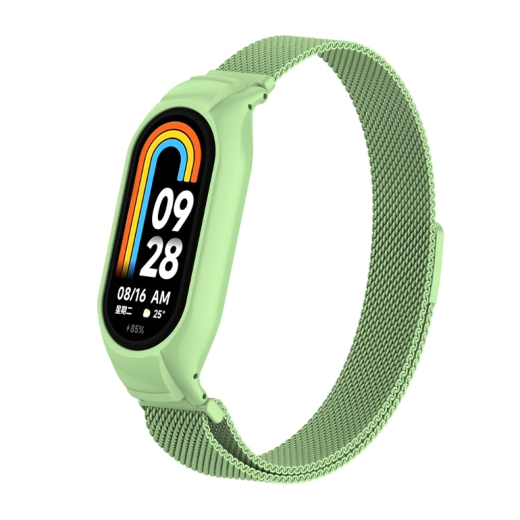 For Xiaomi Mi Band 8 Integrated Metal Case + Milanese Magnetic Watch Band
