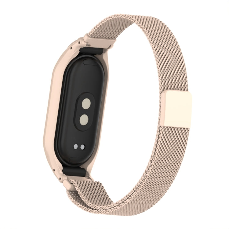 For Xiaomi Mi Band 8 Integrated Metal Case + Milanese Magnetic Watch Band