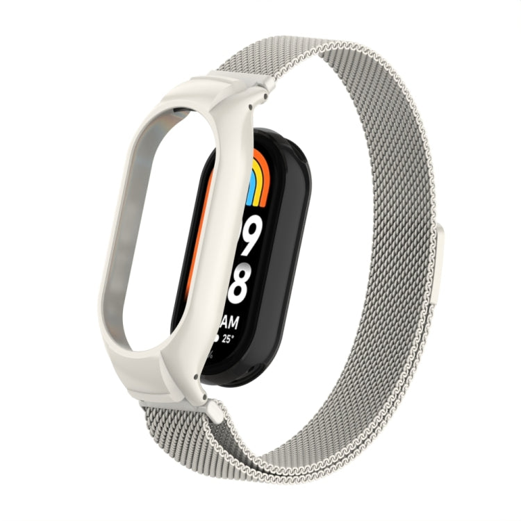 For Xiaomi Mi Band 8 Integrated Metal Case + Milanese Magnetic Watch Band
