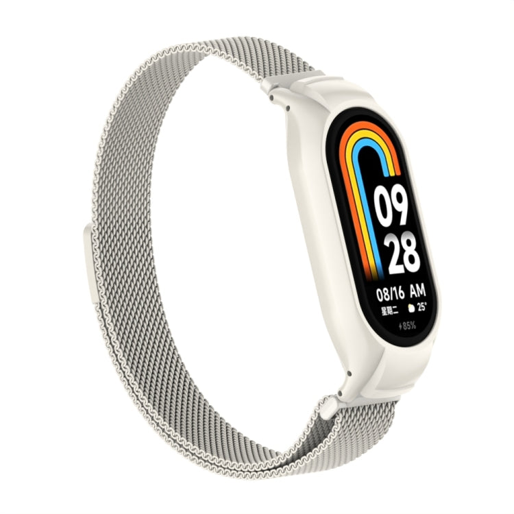For Xiaomi Mi Band 8 Integrated Metal Case + Milanese Magnetic Watch Band