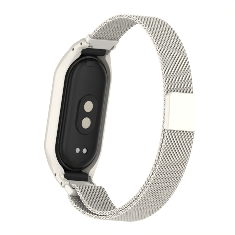 For Xiaomi Mi Band 8 Integrated Metal Case + Milanese Magnetic Watch Band