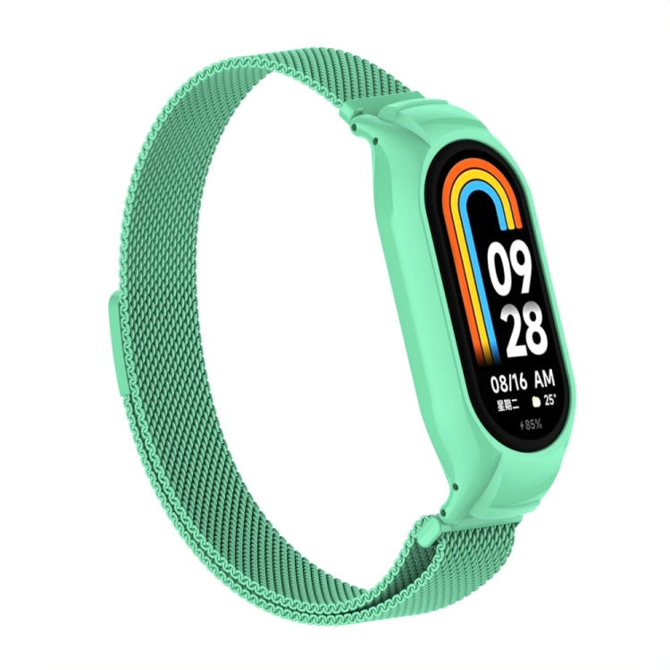 For Xiaomi Mi Band 8 Integrated Metal Case + Milanese Magnetic Watch Band