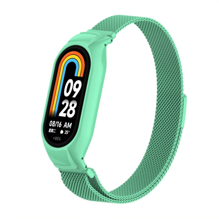For Xiaomi Mi Band 8 Integrated Metal Case + Milanese Magnetic Watch Band