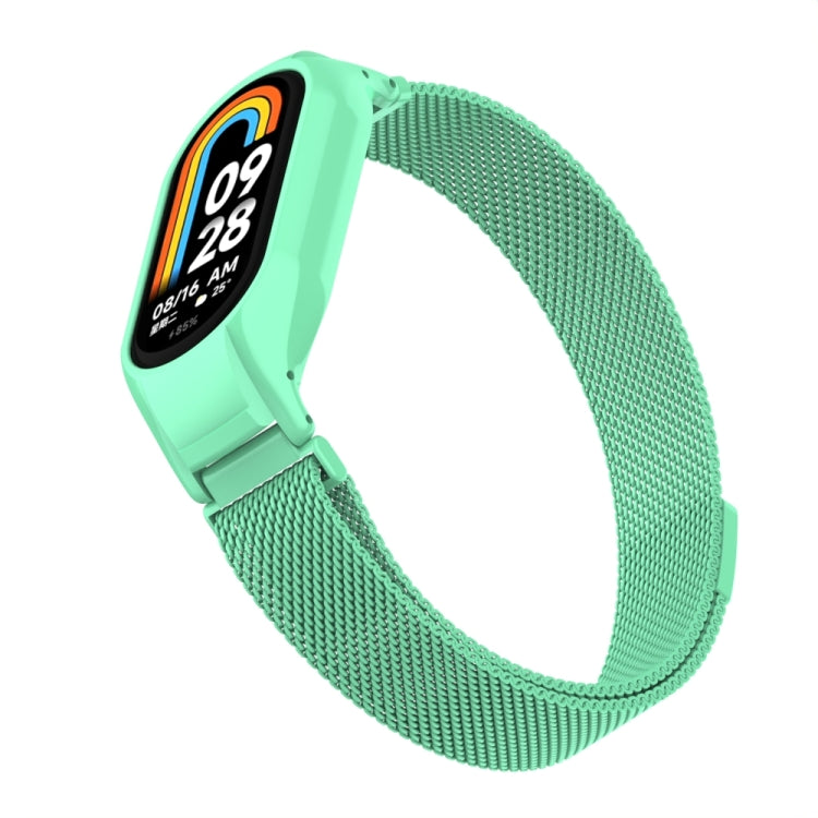 For Xiaomi Mi Band 8 Integrated Metal Case + Milanese Magnetic Watch Band