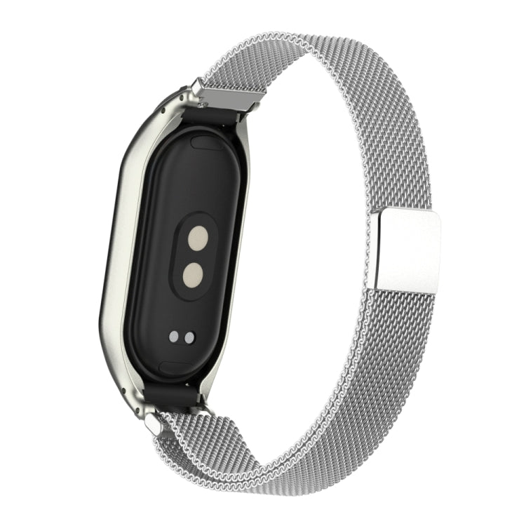 For Xiaomi Mi Band 8 Integrated Metal Case + Milanese Magnetic Watch Band