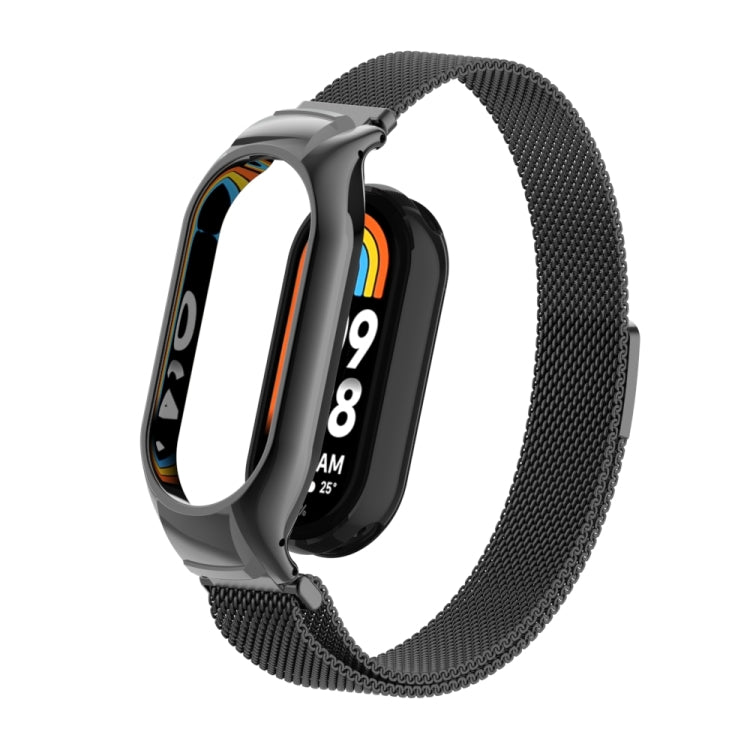 For Xiaomi Mi Band 8 Integrated Metal Case + Milanese Magnetic Watch Band