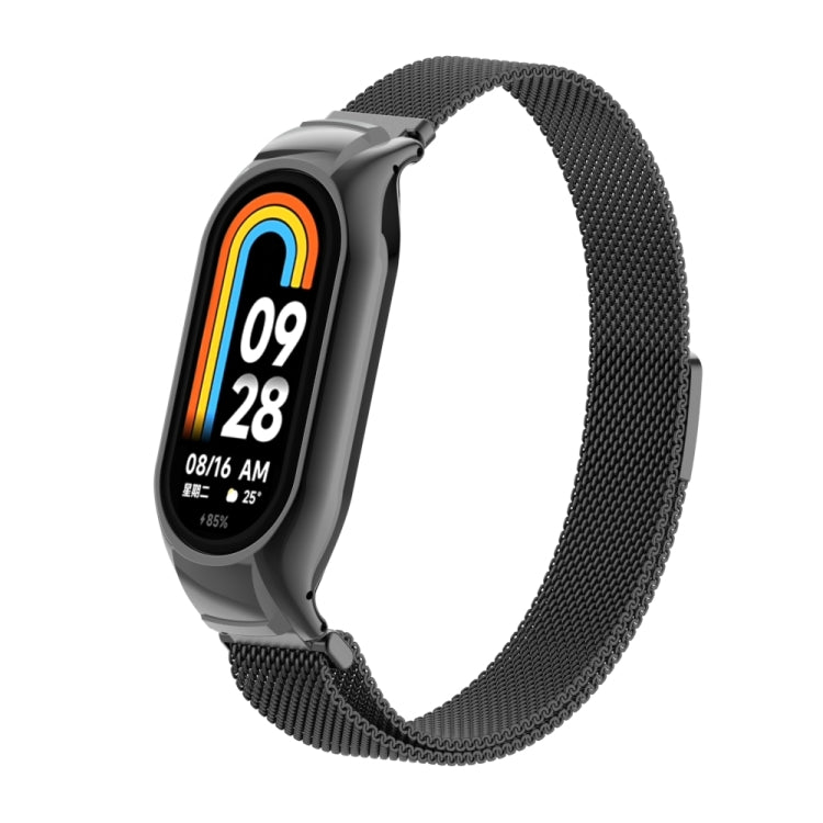 For Xiaomi Mi Band 8 Integrated Metal Case + Milanese Magnetic Watch Band