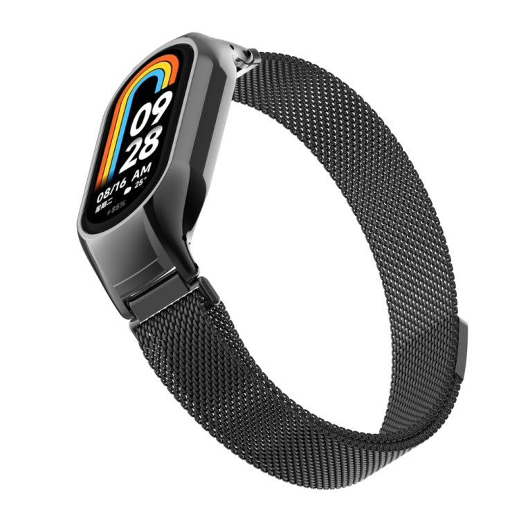 For Xiaomi Mi Band 8 Integrated Metal Case + Milanese Magnetic Watch Band