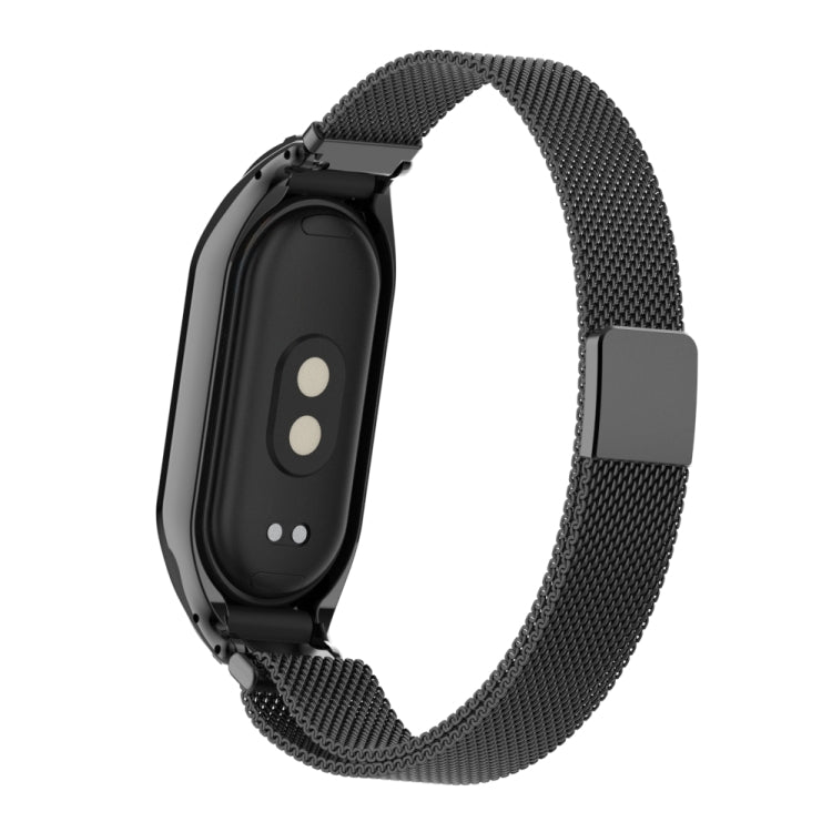 For Xiaomi Mi Band 8 Integrated Metal Case + Milanese Magnetic Watch Band