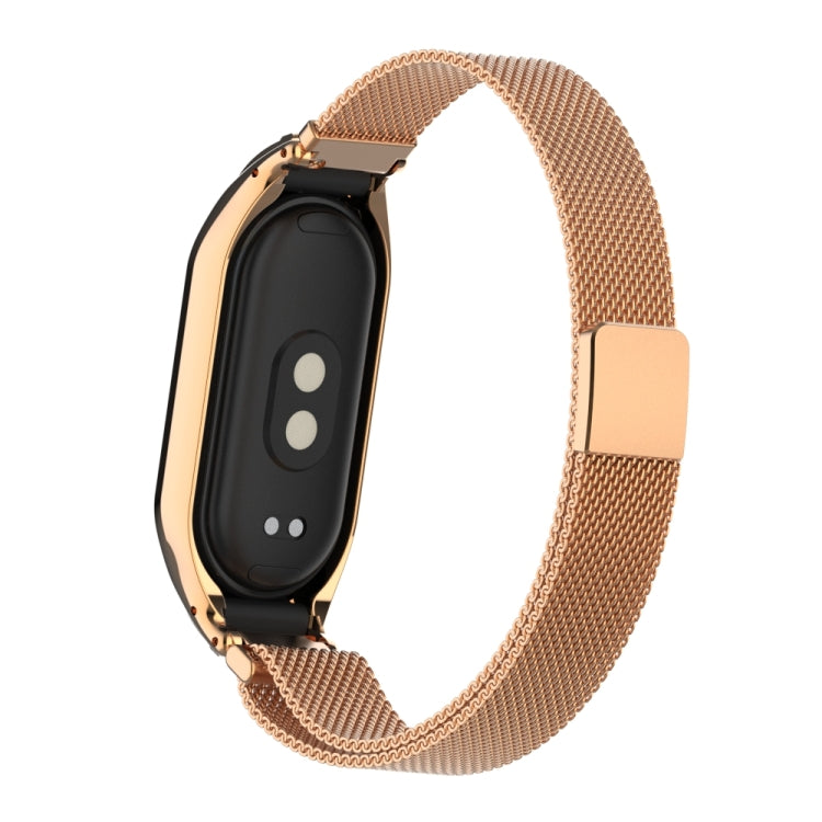 For Xiaomi Mi Band 8 Integrated Metal Case + Milanese Magnetic Watch Band