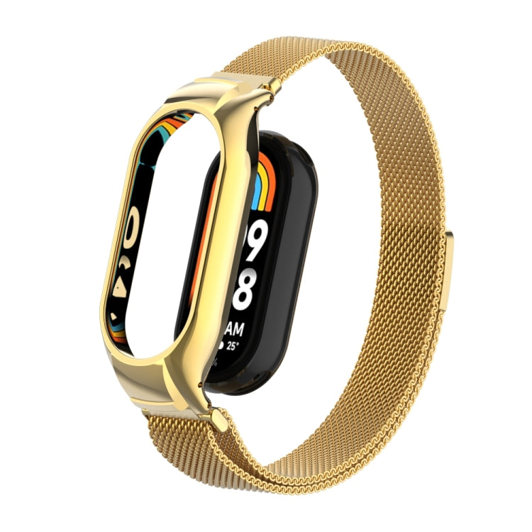 For Xiaomi Mi Band 8 Integrated Metal Case + Milanese Magnetic Watch Band