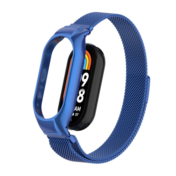For Xiaomi Mi Band 8 Integrated Metal Case + Milanese Magnetic Watch Band