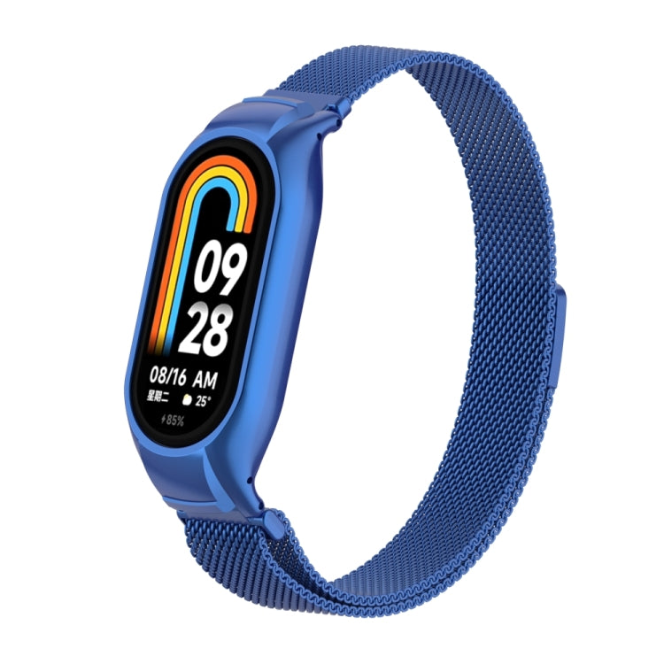 For Xiaomi Mi Band 8 Integrated Metal Case + Milanese Magnetic Watch Band