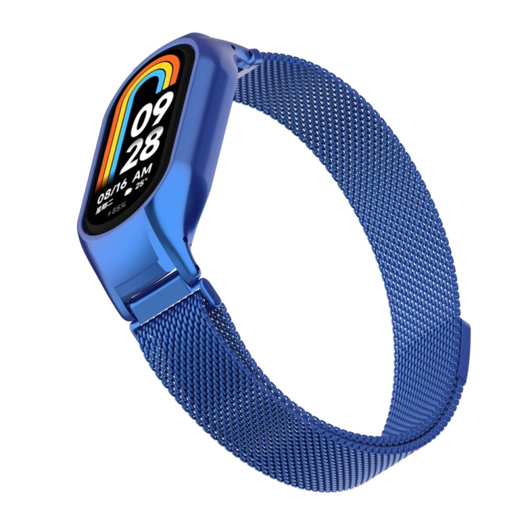 For Xiaomi Mi Band 8 Integrated Metal Case + Milanese Magnetic Watch Band