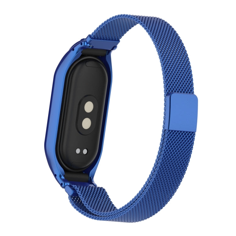 For Xiaomi Mi Band 8 Integrated Metal Case + Milanese Magnetic Watch Band