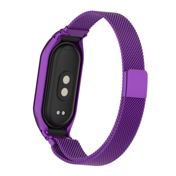For Xiaomi Mi Band 8 Integrated Metal Case + Milanese Magnetic Watch Band