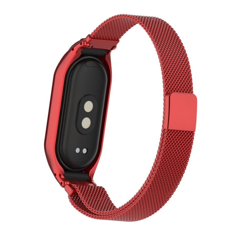 For Xiaomi Mi Band 8 Integrated Metal Case + Milanese Magnetic Watch Band