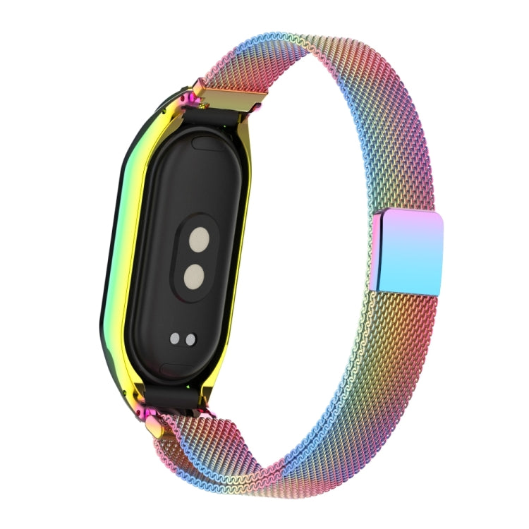 For Xiaomi Mi Band 8 Integrated Metal Case + Milanese Magnetic Watch Band