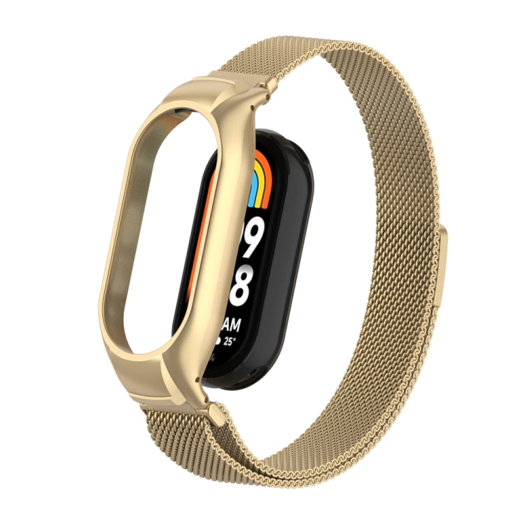 For Xiaomi Mi Band 8 Integrated Metal Case + Milanese Magnetic Watch Band